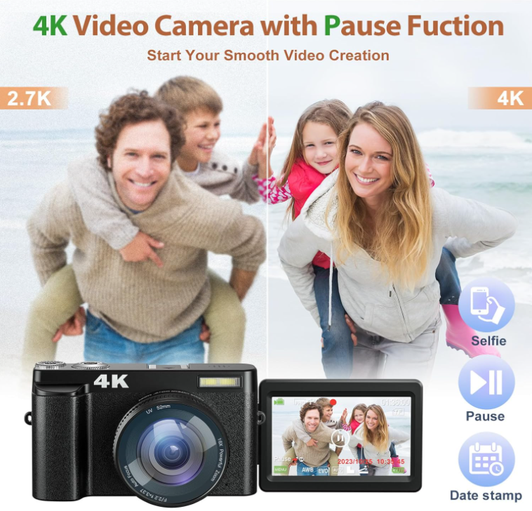 4K Digital Camera for Photography and Video